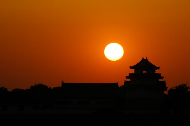 関宿城と夕日④