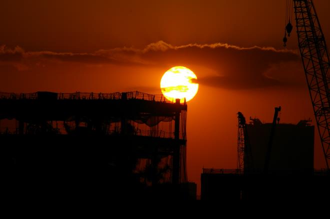 有明北橋からの夕日①