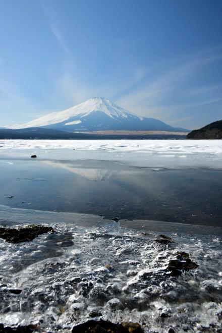 富士山も白い息を