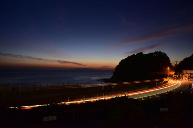 夜明け前の白浜海岸