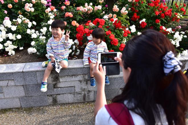 向ヶ丘遊園駅近くでの撮影