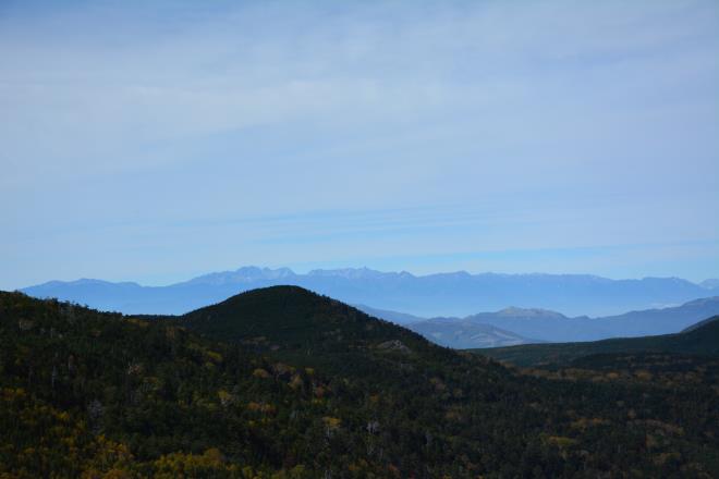 北西には北アルプスの山々